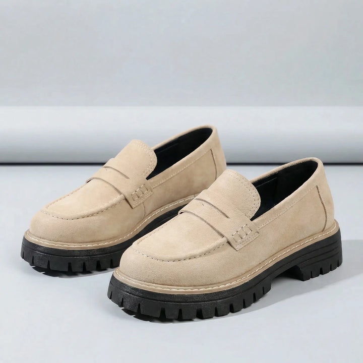 Slip-On Loafers with Low Block Heel - Liv