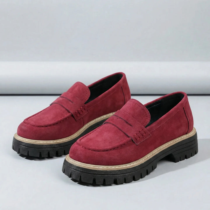 Slip-On Loafers with Low Block Heel - Liv
