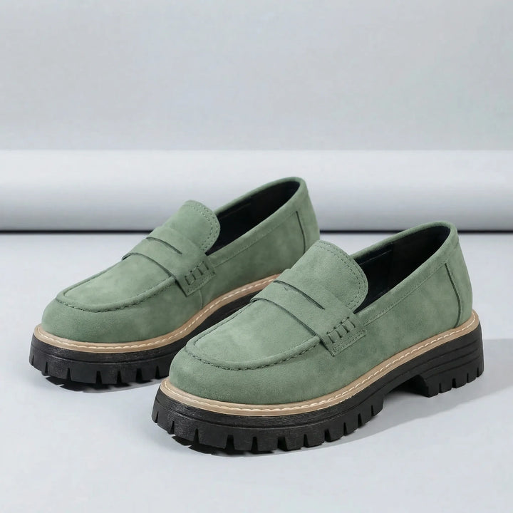 Slip-On Loafers with Low Block Heel - Liv
