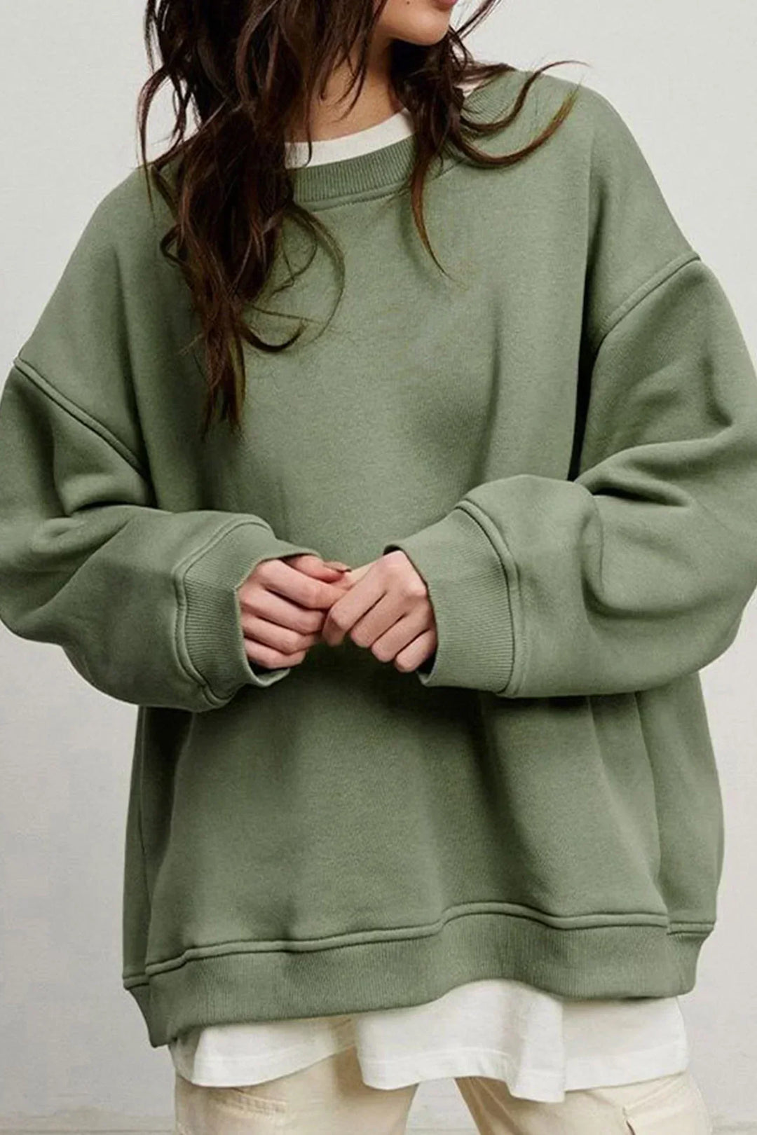 Women's Oversized Sweatshirt – Cotton, Casual Crew Neck for Comfortable Everyday Outfits