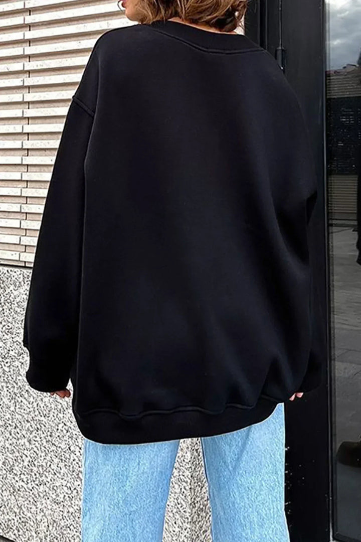 Women's Oversized Sweatshirt – Cotton, Casual Crew Neck for Comfortable Everyday Outfits