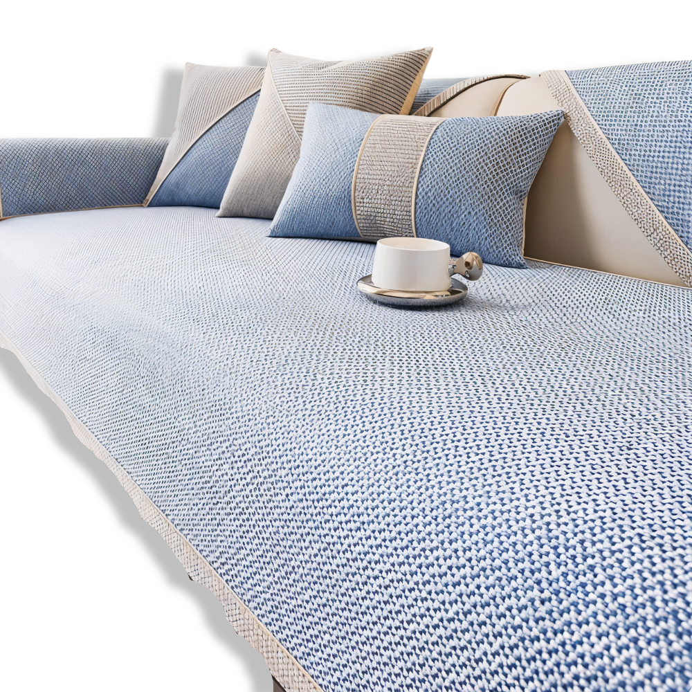 Solid Flat Sofa Cover - Durable, Non-Slip Cotton and Linen Polyester