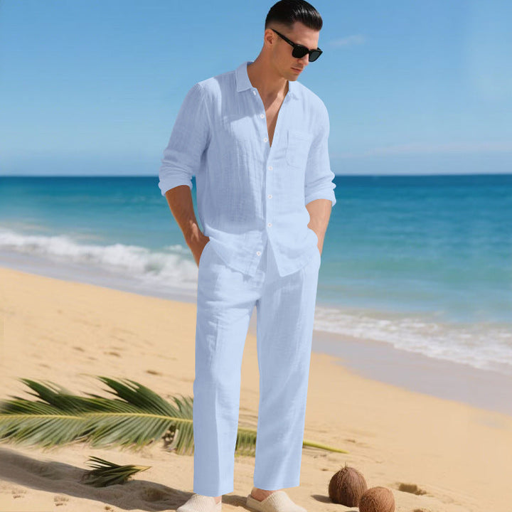 Men's 2-Piece Summer Set | Linen Shirt & Pants