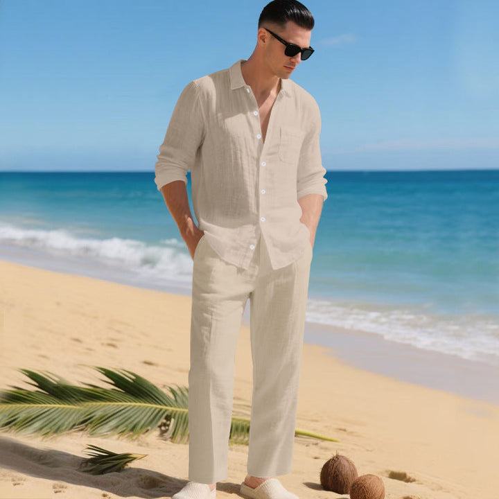 Men's 2-Piece Summer Set | Linen Shirt & Pants