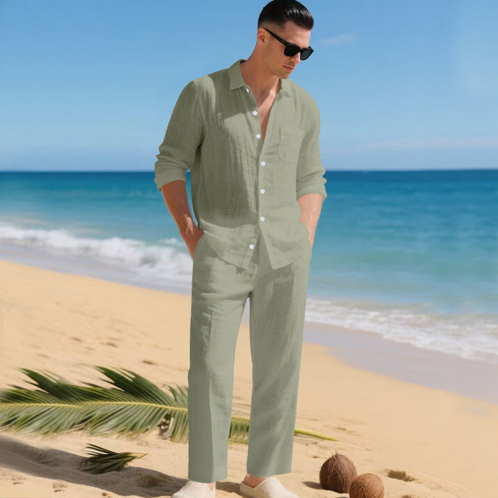 Men's 2-Piece Summer Set | Linen Shirt & Pants