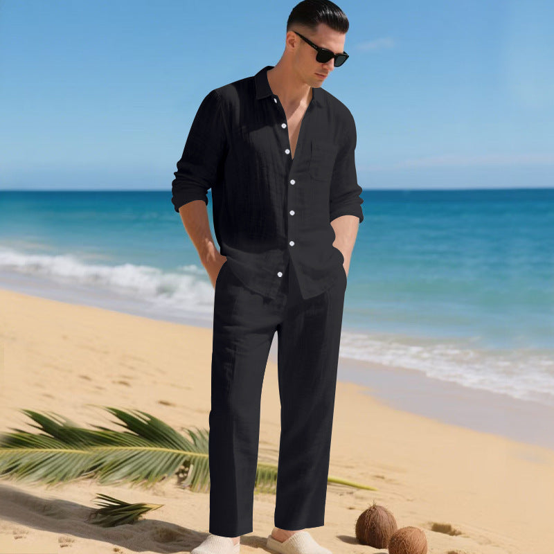 Men's 2-Piece Summer Set | Linen Shirt & Pants