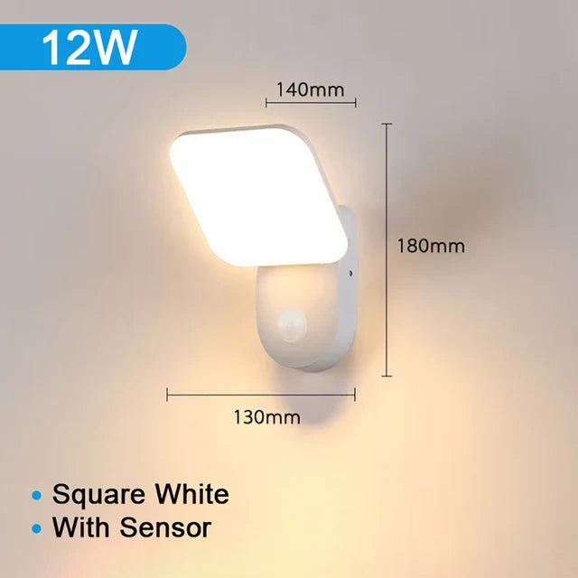 Waterproof Outdoor Wall Light with PIR Motion Sensor (12W) – Smart Illumination for Enhanced Security