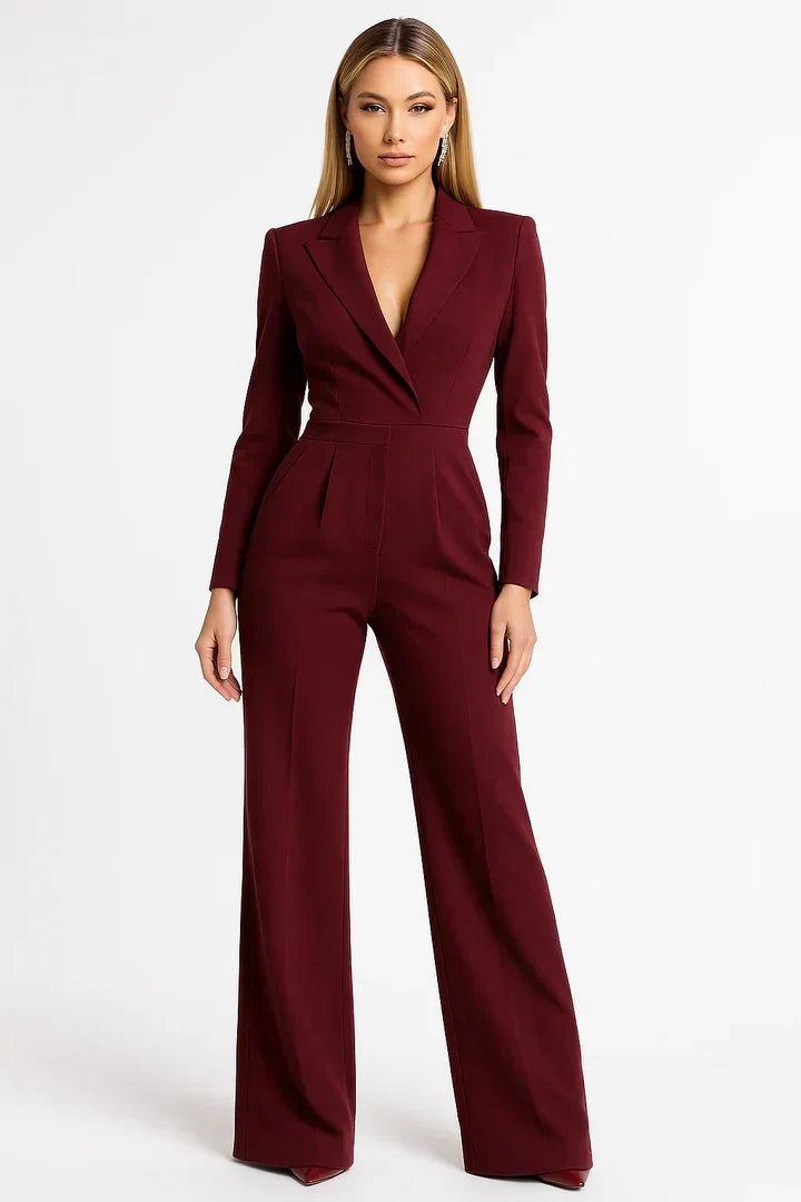 Tailored Blazer Jumpsuit with Wide Legs - Luisa