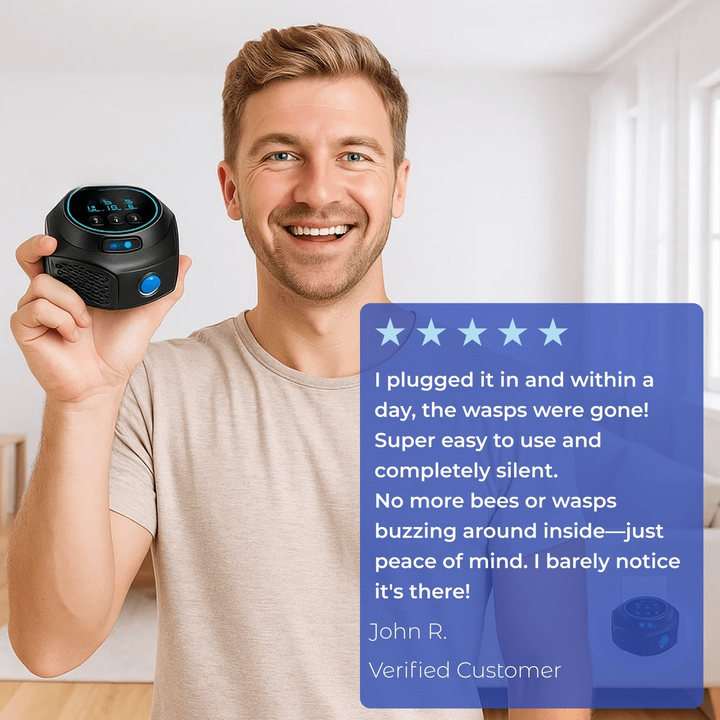 PulseGuard Ultrasonic Bee and Wasp Repellent Device, 360-Degree Coverage