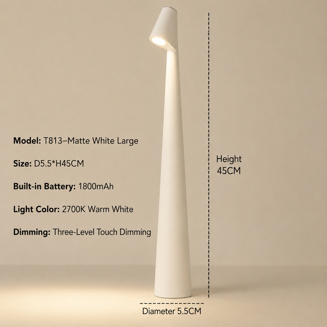Cordless Designer LED Table Lamp with 3-Level Touch Dimming