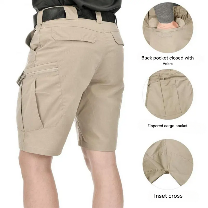Men's Outdoor Shorts with 6 Zip Pockets - FlexTrek Cargo Shorts