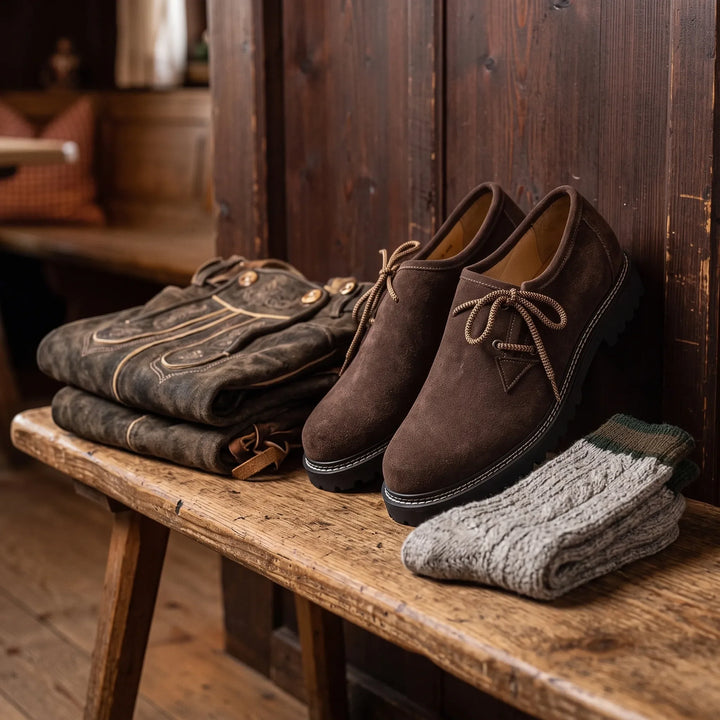 Men's Traditional Bavarian Suede Haferl Shoes – Oktoberfest 2026