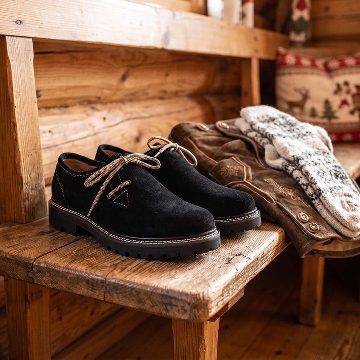 Men's Traditional Bavarian Suede Haferl Shoes – Oktoberfest 2026
