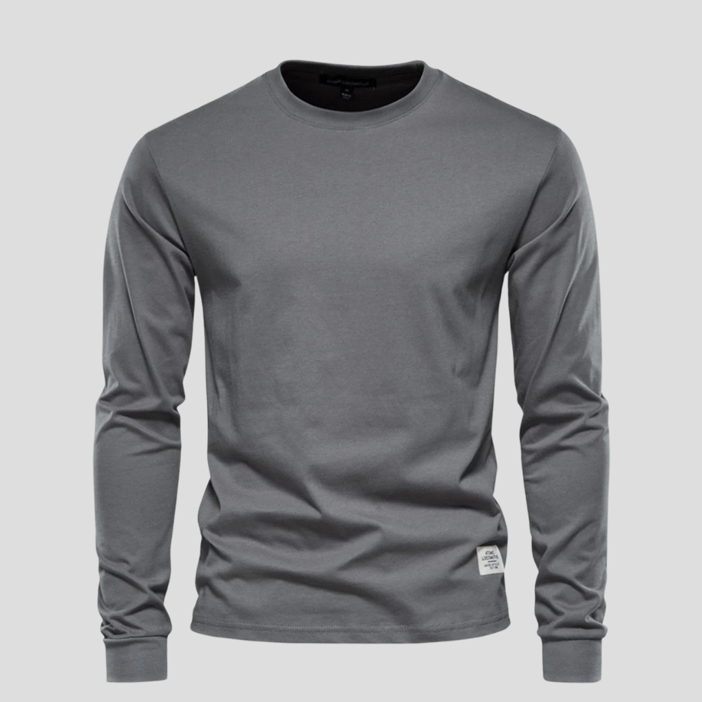 Men’s Long-Sleeved Round-Neck Shirt – Classic Everyday Style