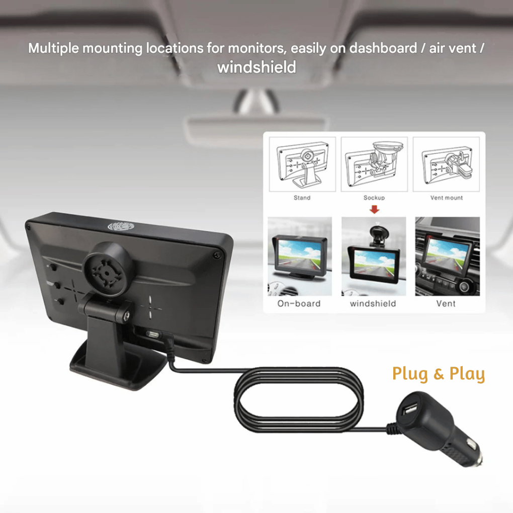 Solar-Powered HD Rear-View Camera