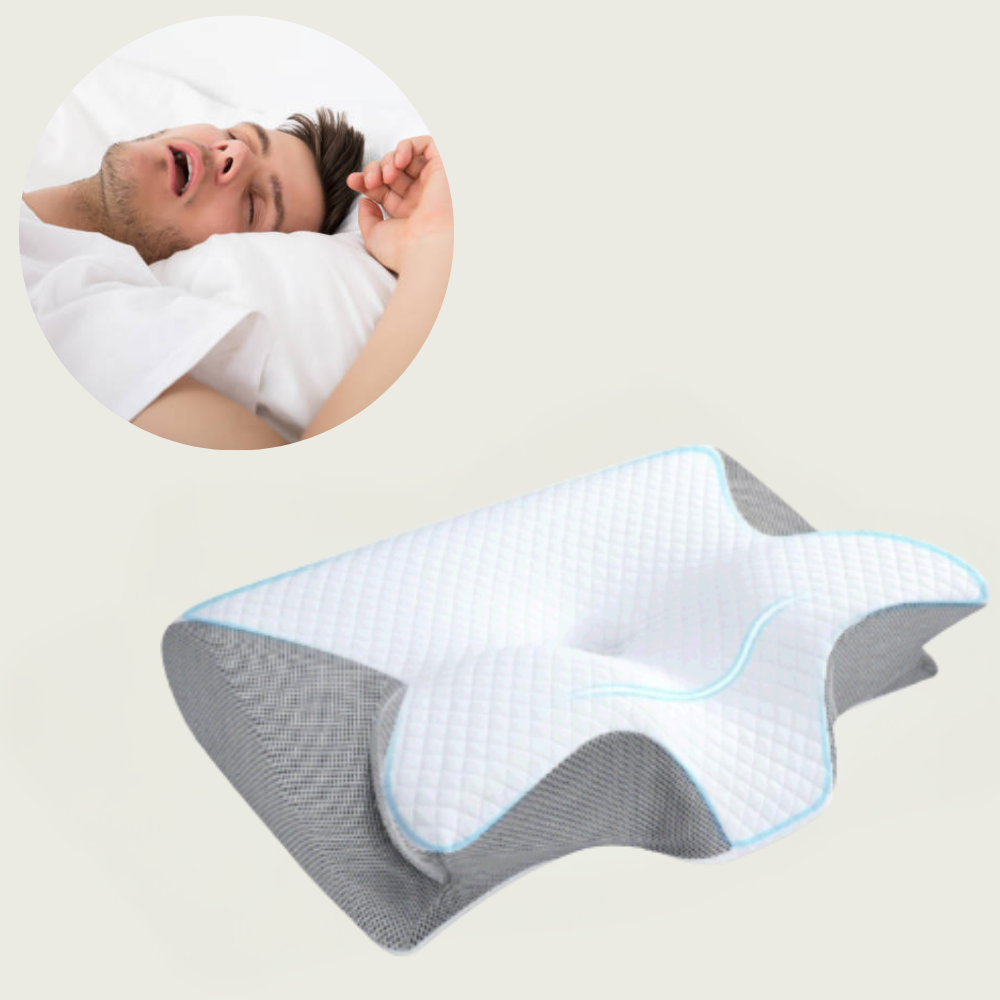 Anti-Snoring Pillow | Ergonomic Neck and Head Support | White