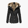 Women’s Coat with Embossed Surface and Closures