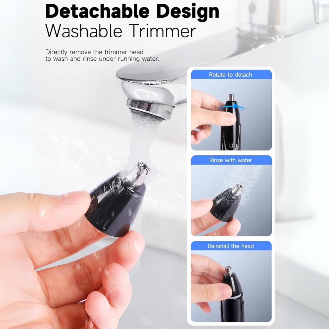 Rechargeable Nose and Ear Trimmer - Painless Facial Grooming