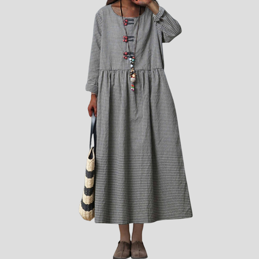 Women’s Long Sleeve High Waist Swing Maxi Dress