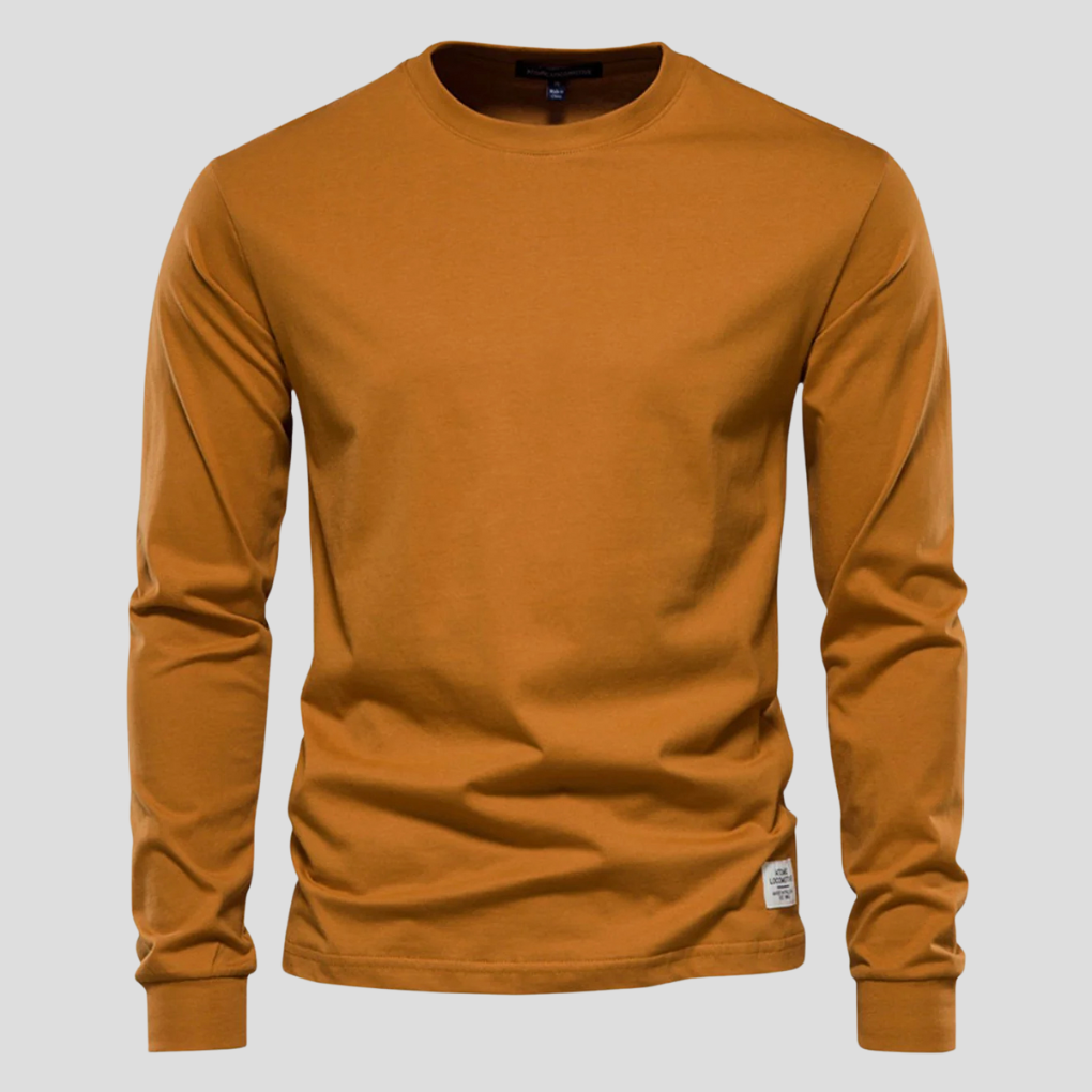 Men’s Long-Sleeved Round-Neck Shirt – Classic Everyday Style