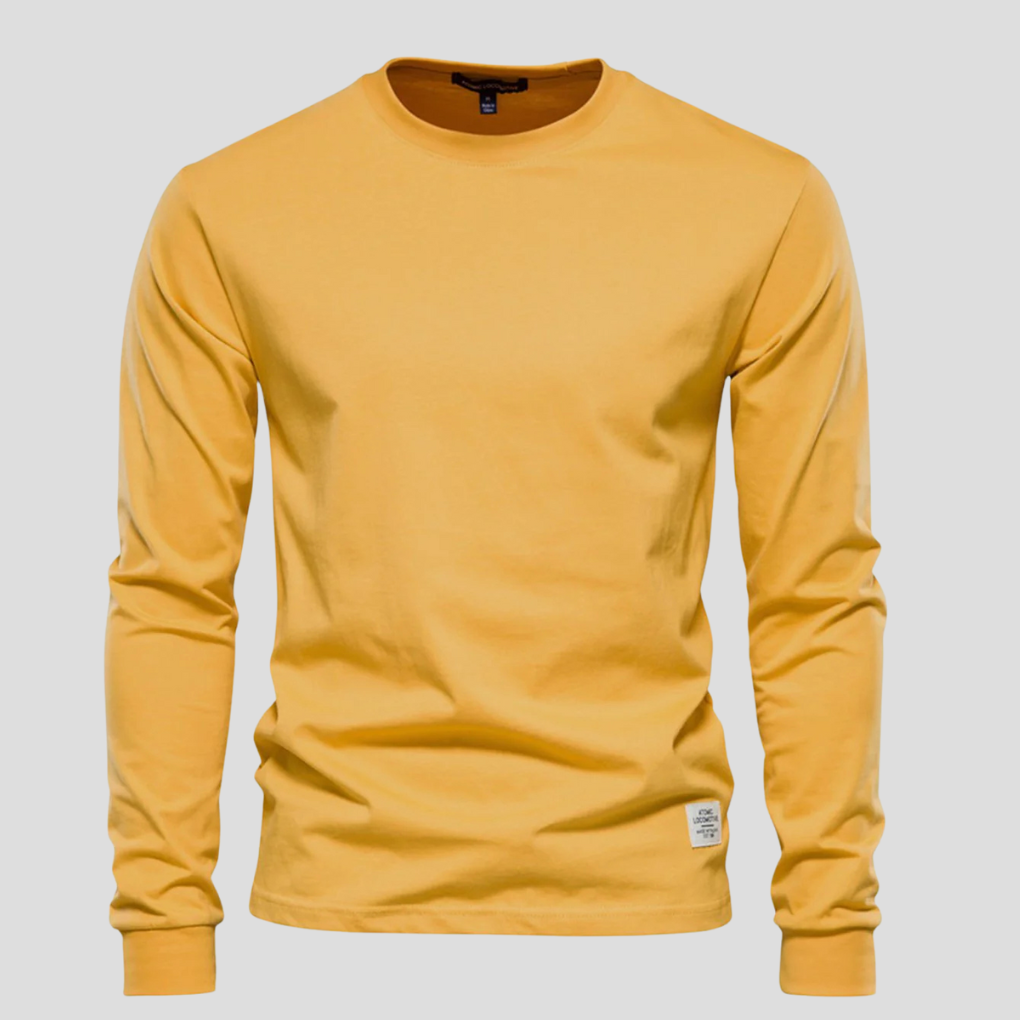 Men’s Long-Sleeved Round-Neck Shirt – Classic Everyday Style
