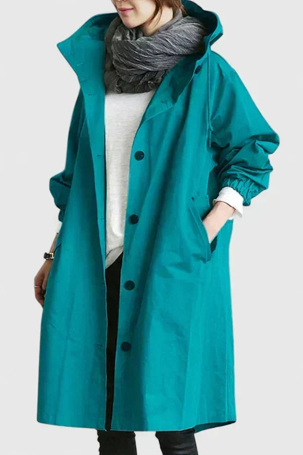 Women's Oversized Hooded Raincoat – Comfortable Jacket