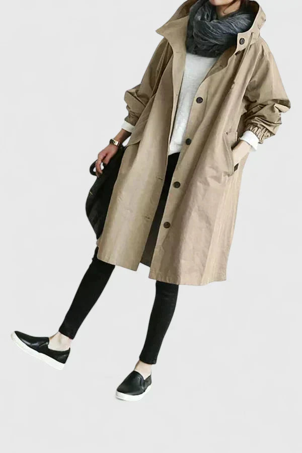 Women's Oversized Hooded Raincoat – Comfortable Jacket