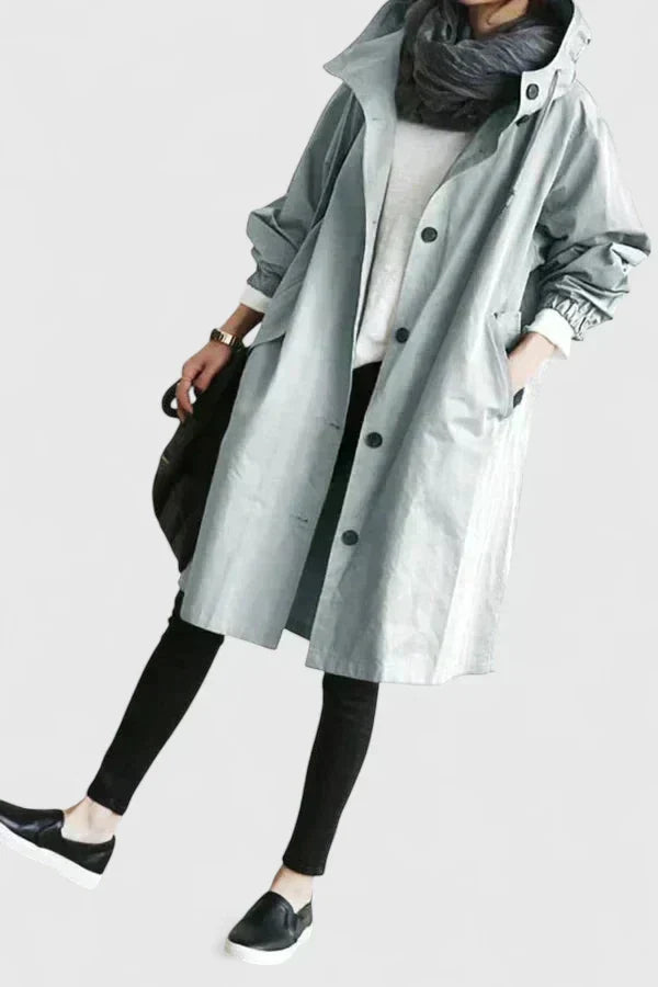 Women's Oversized Hooded Raincoat – Comfortable Jacket