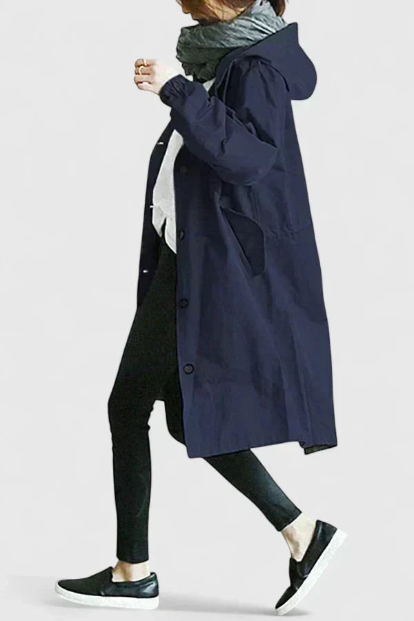 Women's Oversized Hooded Raincoat – Comfortable Jacket