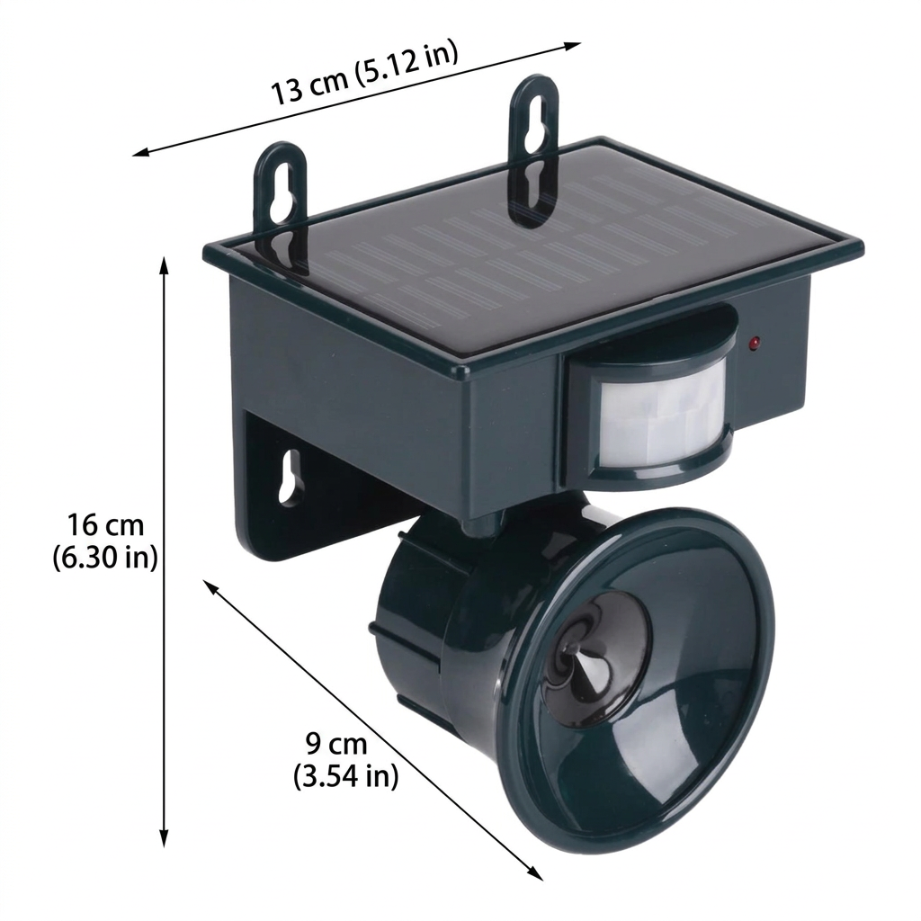 Bird Repeller | Solar-Powered Motion Sensor | Animal-Friendly Hawk Sounds