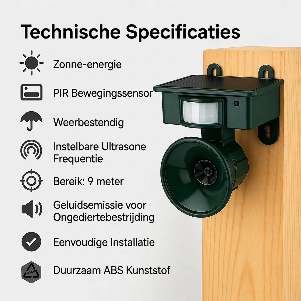 Bird Repeller | Solar-Powered Motion Sensor | Animal-Friendly Hawk Sounds