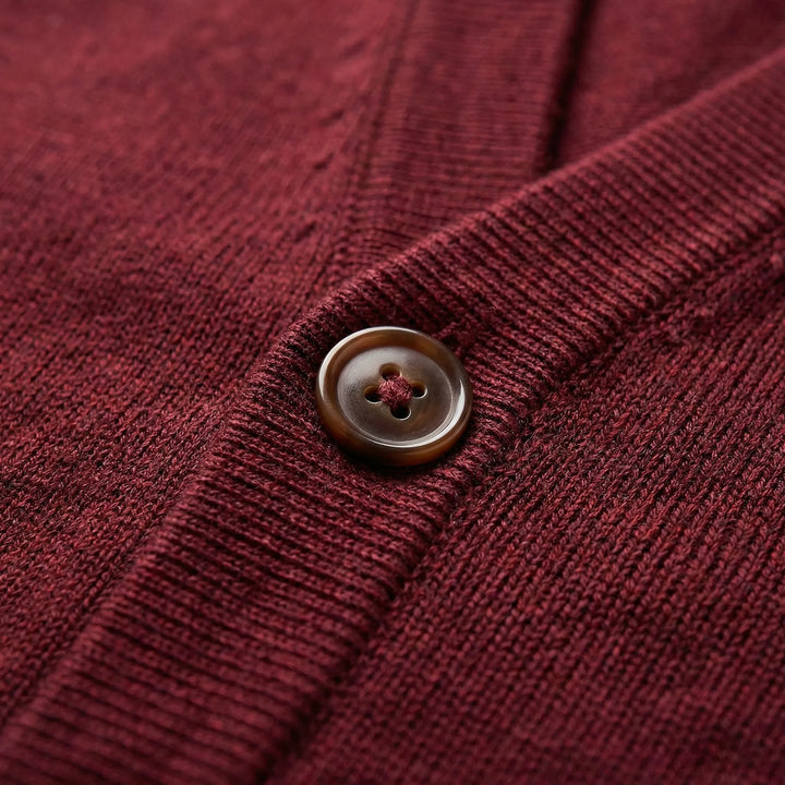 Knitted Cardigan with Pre-Shaped V-Neck - Gino