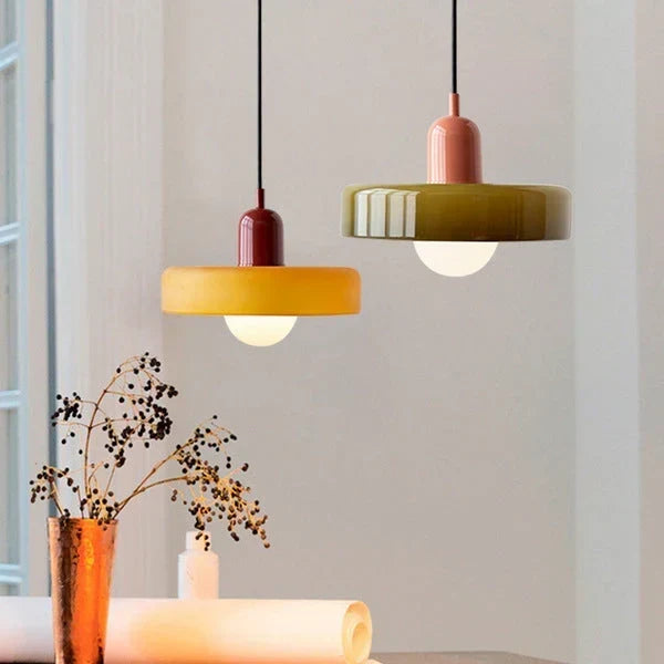Bauhaus Stained Glass Pendant Light