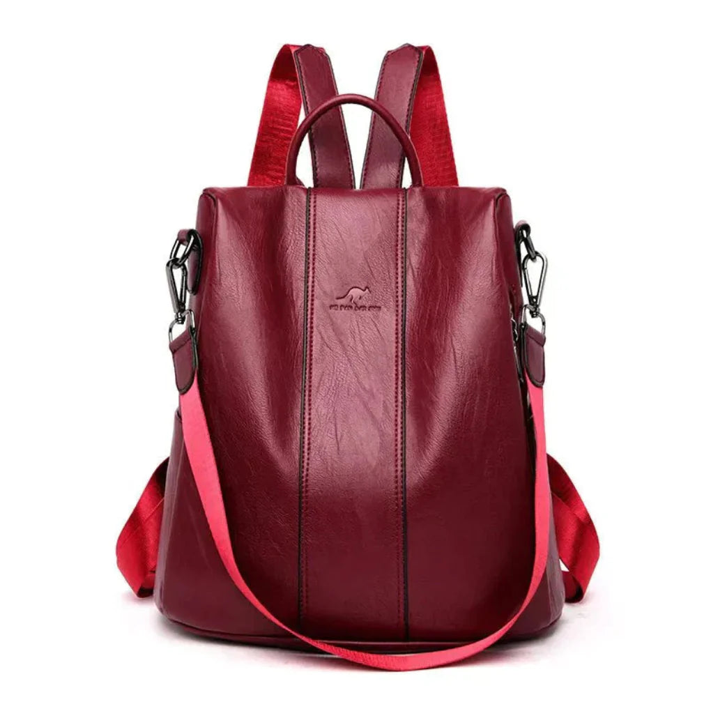 Chic Anti-Theft Backpack for Women – Stylish Leather Design with Concealed Storage
