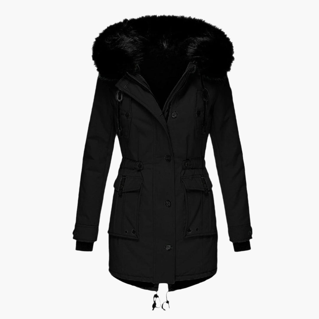 Women's Thick Parka Coat with Hood – Water-Repellent, Casual for Cold Weather