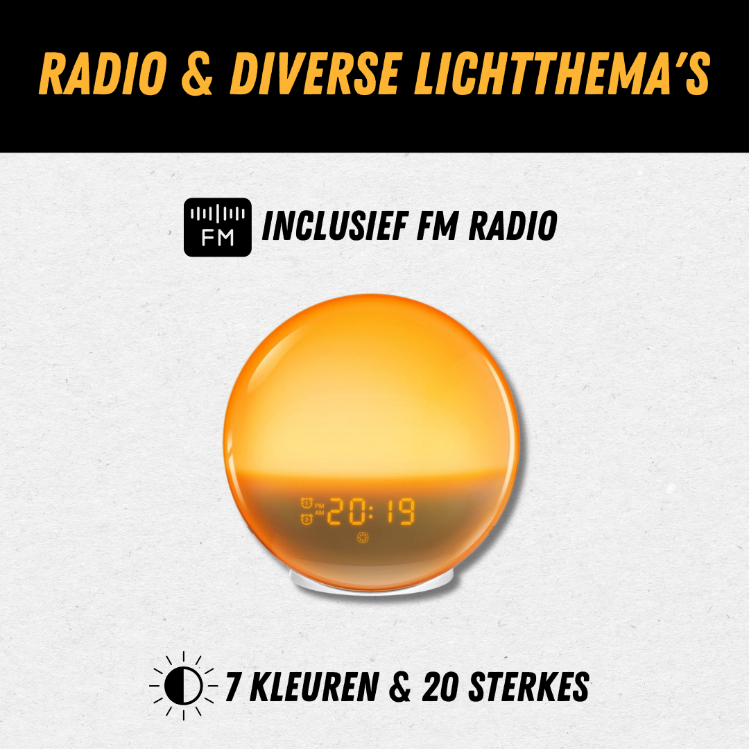 Natural Alarm Clock Radio with Wake-Up Light - GlowRise