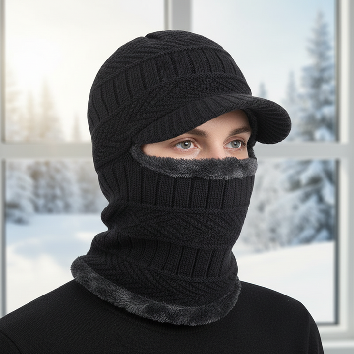 Warm Beanie with Face Cover – WinterCap