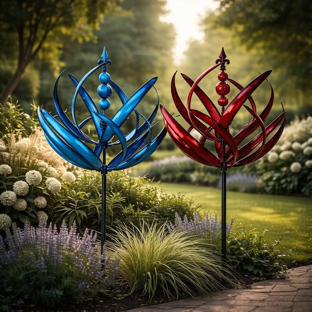 Weathervane: Metal Lotus Wind Spinner – Rust-Resistant Garden Decoration