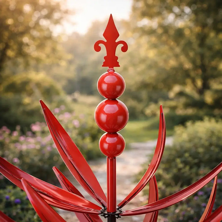 Weathervane: Metal Lotus Wind Spinner – Rust-Resistant Garden Decoration