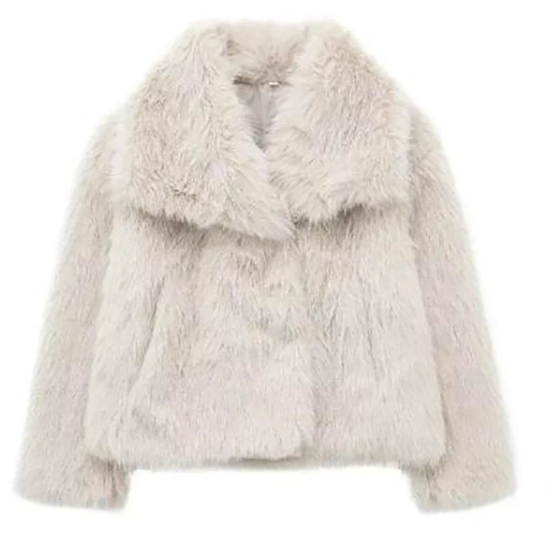 Women's Chic Faux Fur Winter Coat – Casual, Warm, Suitable for Cold Seasons