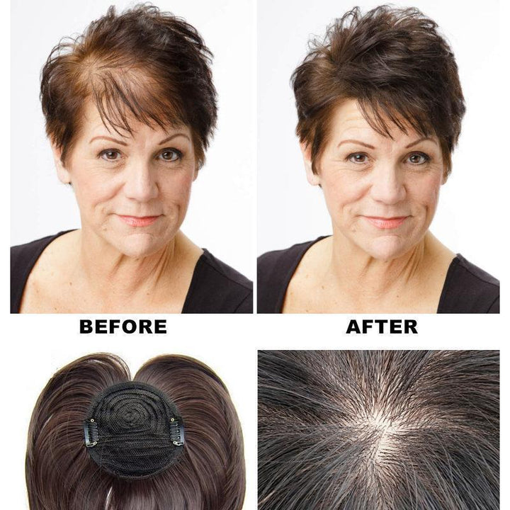 Women's Short Hair Topper – Discreet Volume with Clips