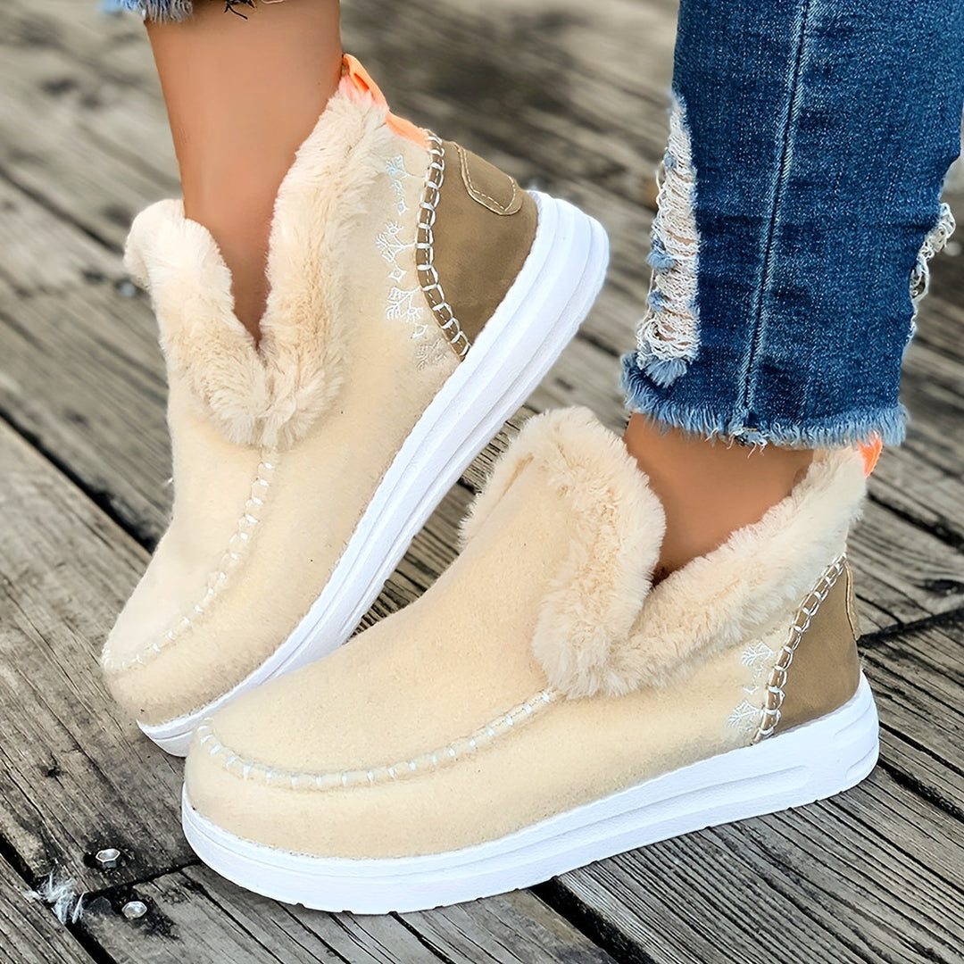 Women's Warm Slippers – Non-Slip, Plush Lining for Home and Winter Use