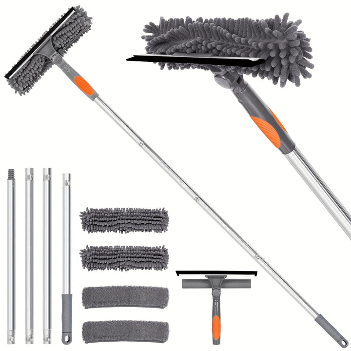 Crystal Clear Window Cleaner – 2-in-1 Professional Window and Glass Cleaning System with Telescopic Handle