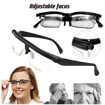 Adjustable Reading Glasses with Dual Focus Dials and Rimless Design