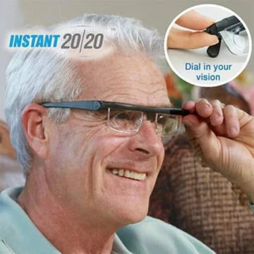 Adjustable Reading Glasses with Dual Focus Dials and Rimless Design