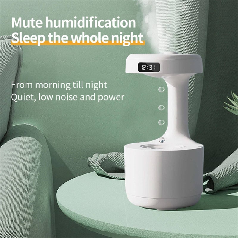 Anti Gravity Cool Mist Humidifier with LED Clock and Large Capacity for Room or Whole House