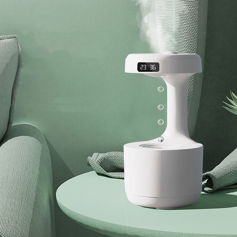 Anti Gravity Cool Mist Humidifier with LED Clock and Large Capacity for Room or Whole House