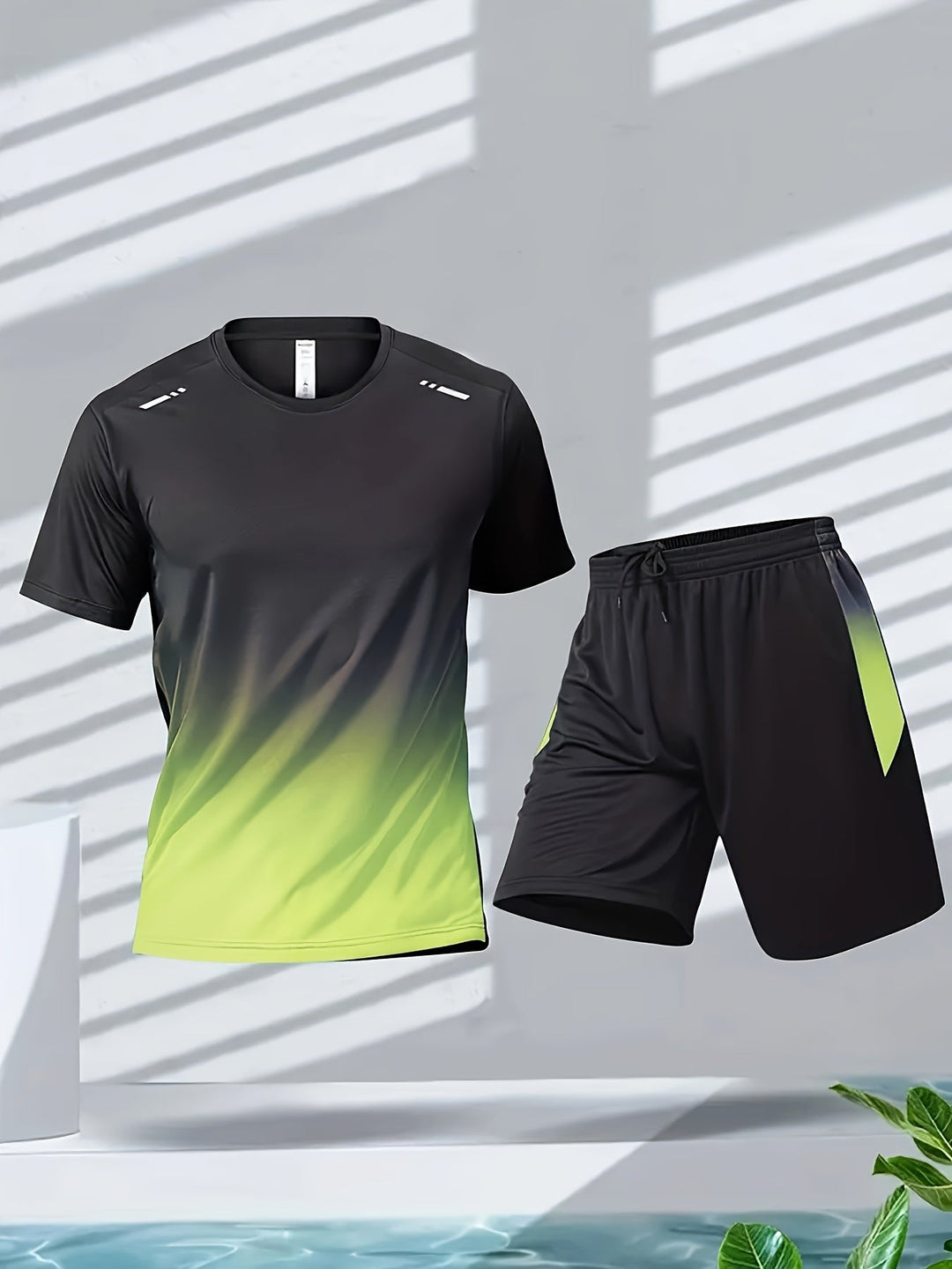 Men's Breathable Workout Set with T-Shirt and Shorts - PowerMove