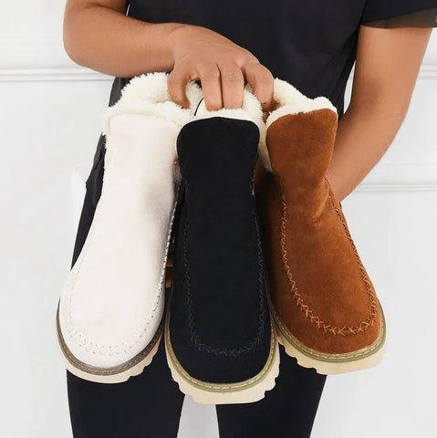Women's Slip-On Winter Ankle Boots with Warm Lining and Non-Slip Sole