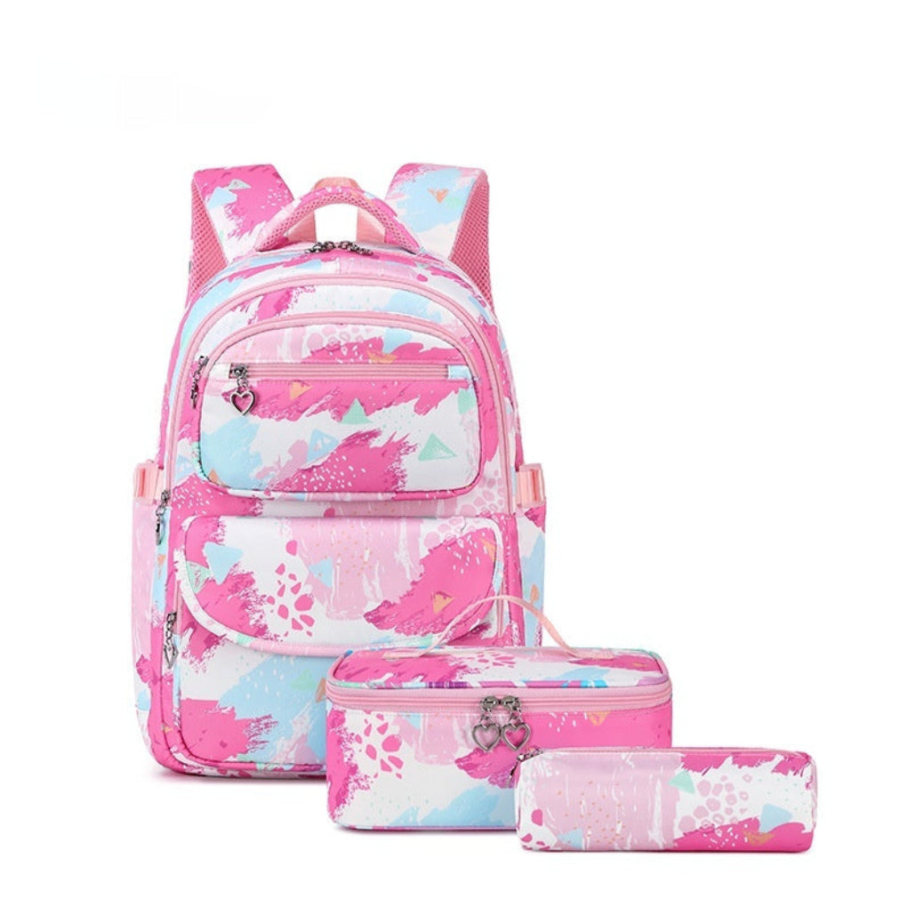 New Printed Schoolbag Three-piece Fashion Backpack